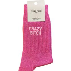Félicie Aussi - Chaussettes Crazy bitch à Paillettes