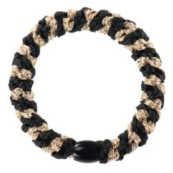 Elastique cheveux KKNEKKI - Noir et Beige glitter