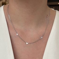 Collier 3 mini Coeurs argent