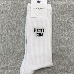 Félicie Aussi - Chaussettes Homme Petit con blanc