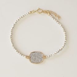 Bracelet Céleste galet argent Poëmia