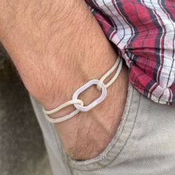 Bracelet maillon plat - Beige