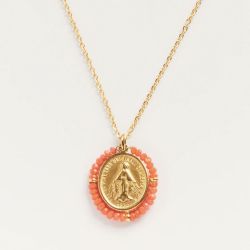 Palas Collier médaille Santa Maria Corail