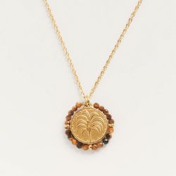 Palas Collier médaille Belamar Oeil du Tigre