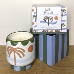 Bougie Parfumée Adopo "Palmier" peinte à la main - Palmier