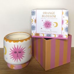 Bougie Parfumée Adopo "Sun" peinte à la main - Fleur d'Oranger