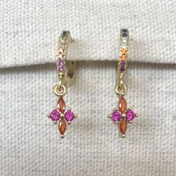 Boucles d'oreilles Créole Croix Tutti frutti