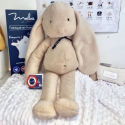 Peluche Lapin Made in France beige 56 cm