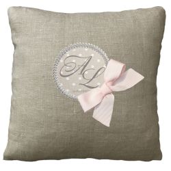 Coussin Personnalisé - Cadeau Naissance - Lin