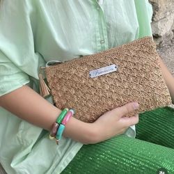 Pochette raphia soleil