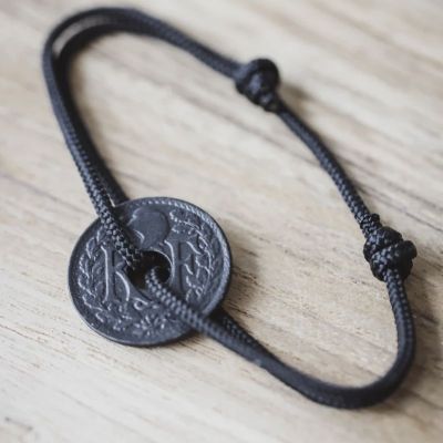 Bracelet Le Sou Français  - le Charbon noir mat