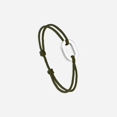 Bracelet petit maillon plat - Kaki