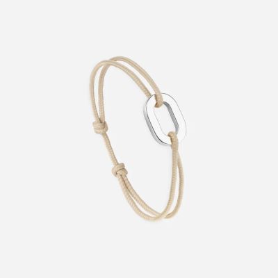 Bracelet petit maillon plat - Beige