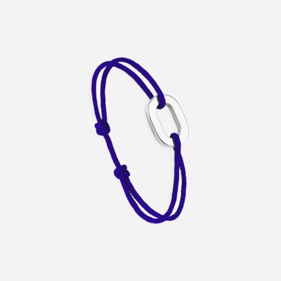 Bracelet petit maillon plat - Bleu