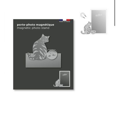 Cadre porte-photo magnétique en métal Chat