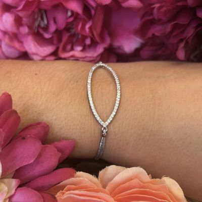 Bracelet élastique argent Ovy strass