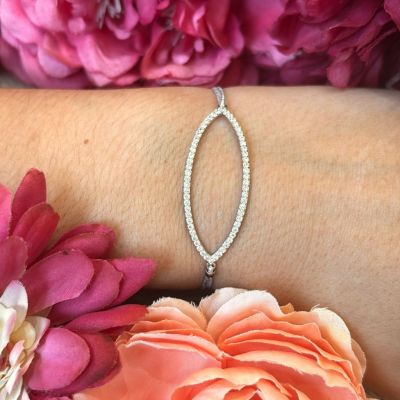 Bracelet élastique argent Ovy strass