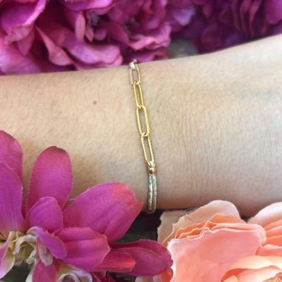 Bracelet élastique or Chaine