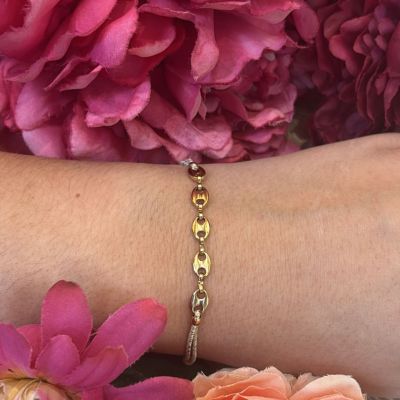 Bracelet élastique or Chaine grain de café