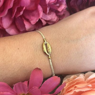 Bracelet élastique or Cauris