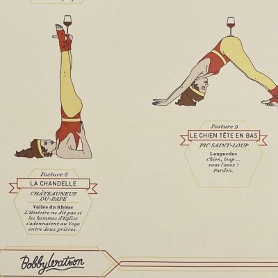 Affiche illustrées "Vin & Yoga" femme - Chateauneuf du pape
