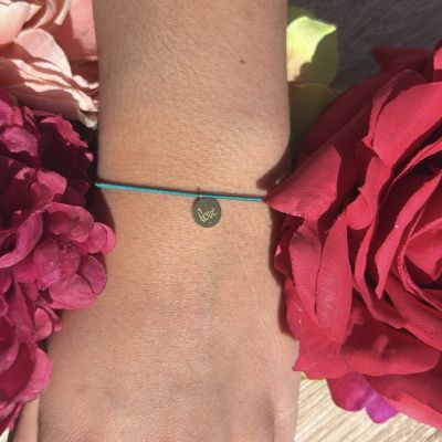 Bracelet élastique rose Love or