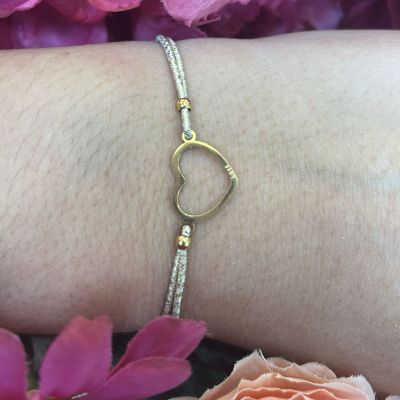 Bracelet élastique Coeur or