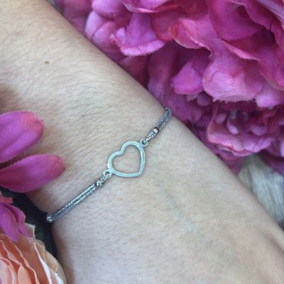 Bracelet élastique Coeur argenté
