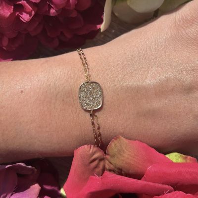 Bracelet chaîne carrée d'or Poëmia
