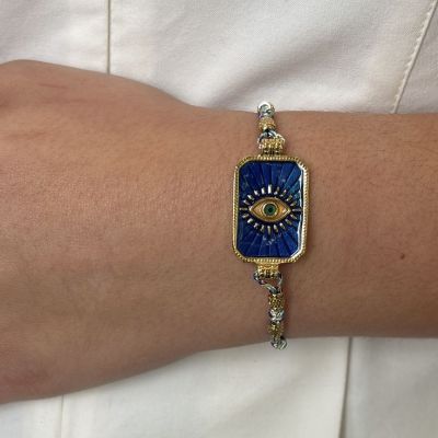 Bracelet scapulaire Bleu oeil 