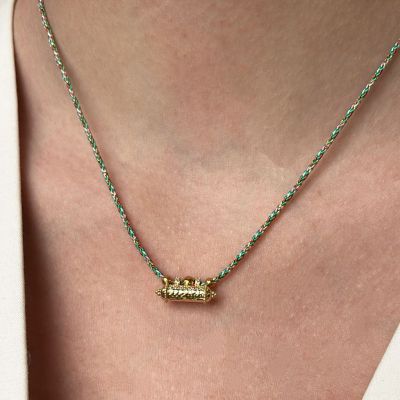 Collier Talisman cordon vert