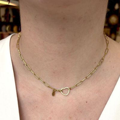 Collier chaine coeur doré