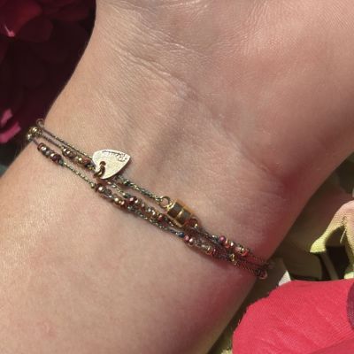 Bracelet Anna 3 tours Kaki