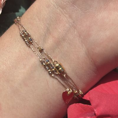 Bracelet Anna 3 tours or rose