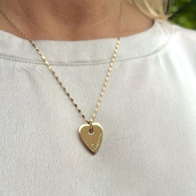 Collier grand coeur Poëmia - plaqué or