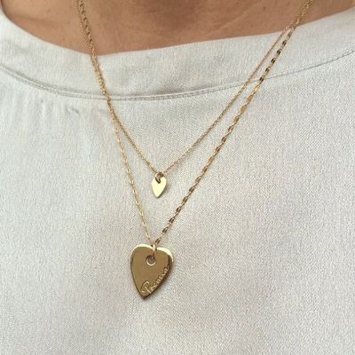 Collier grand coeur Poëmia - plaqué or
