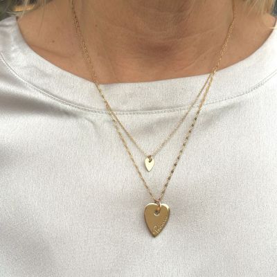 Collier mini coeur Poëmia - plaqué or