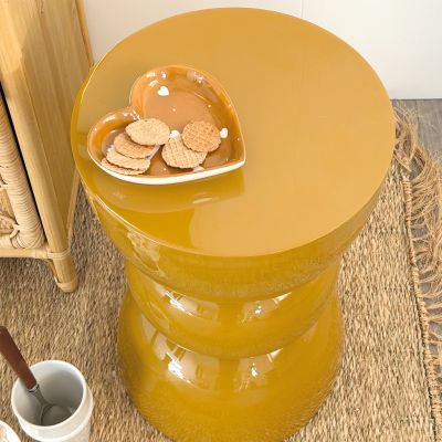 Table Bout de canapé Titou ocre D30 H45cm