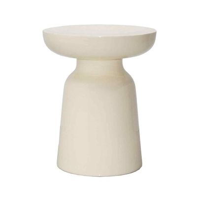 Table Bout de canapé Bibi beige D40 H43cm