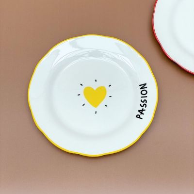 Set de 4 Assiettes dessert à message Coeur
