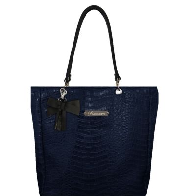 Sac Cabas Personnalisé - Sac Personnalisé - Plaque métal Pimponette - Bijou de sac - Sac à main bleu marine