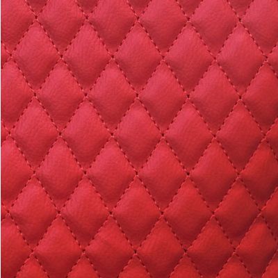 Tissu plastifié matelassé rouge