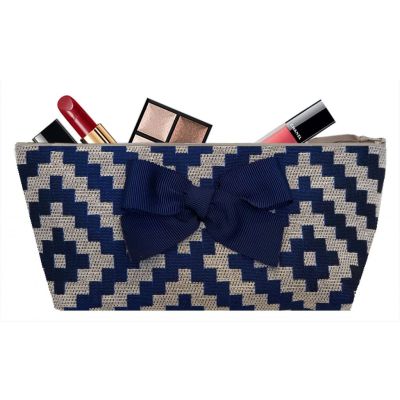 Trousse Personnalisée - Trousse maquillage - Poncho marine avec noeud marine