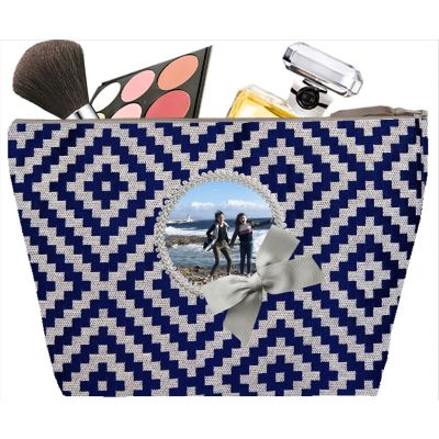 Trousse de toilette Femme - Trousse personnalisée avec votre photo - Cadeau personnalisé - Poncho marine
