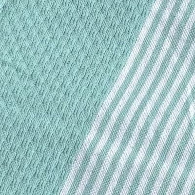 Fouta - Serviette de plage Vert bleu, argent et gris