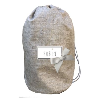 Sac à dos bébé - sac à dos personnalisé bébé - lin enduit -  personnalisé avec le prénom de l'enfant