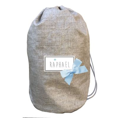 Sac à dos bébé - sac à dos personnalisé bébé - lin enduit -  personnalisé avec le prénom de l'enfant