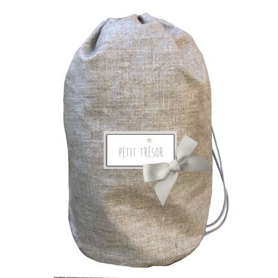 Sac à dos bébé - sac à dos personnalisé bébé - lin enduit - petit trésor
