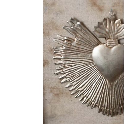 Ex-Voto Coeur Rayon en fer blanc - 21 x 21 cm
