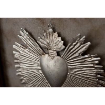 Ex-Voto Coeur Rayon en fer blanc - 21 x 21 cm